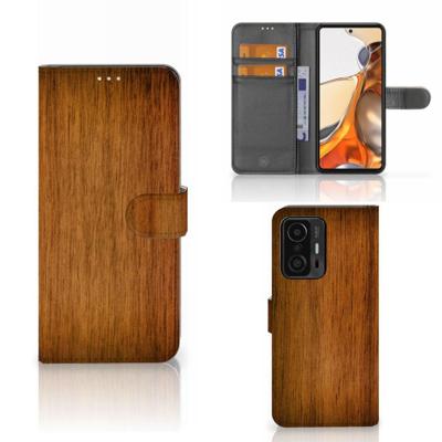 Xiaomi 11T | 11T Pro | Book Style Case | Donker Hout