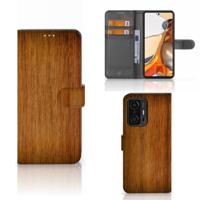 Xiaomi 11T | 11T Pro | Book Style Case | Donker Hout - thumbnail