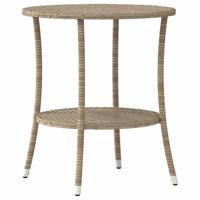 Tuinstoelen 2 st verstelbaar met tafel poly rattan beige - thumbnail
