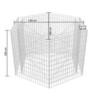 Gabion plantenbak verhoogd zeshoekig 160x140x100 cm - thumbnail