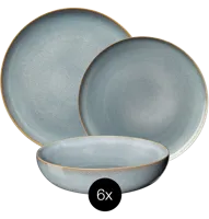 ASA Selection Serviesset Saisons - Denim - 18 delig / 6 personen - 6 dinerborden, 6 ontbijtborden en 6 kommen - thumbnail