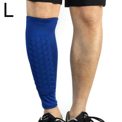 Voetbal anti-botsing leggings outdoor basketbal paardrijden alpinisme enkel beschermen kalf sokken Gear Protector maat: L