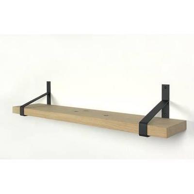 Eiken wandplank massief recht 120 x 25 cm inclusief plankdragers Eiken wandplank massief recht 120 x 25 cm inclusief plankdragers