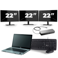 Fujitsu LifeBook S938 - Intel Core i7-8e Generatie - 13 inch - 16GB RAM - 256GB SSD - Windows 11 + 3x 22 inch Monitor - thumbnail