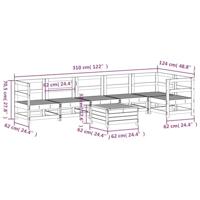 7-delige Loungeset massief grenenhout wit - thumbnail