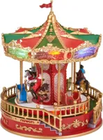 Kerst tafereel LED carrousel met geluid op batterijen Ø 22,5 x 28cm - thumbnail