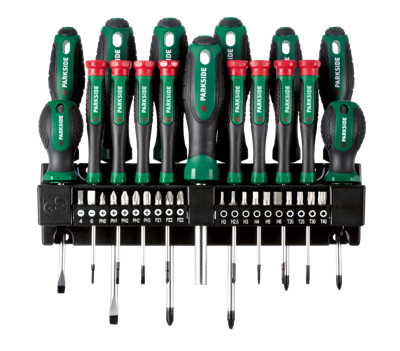 PARKSIDE Schroevendraaierset met wandhouder