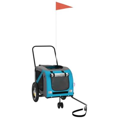 VidaXL Hondenfietstrailer oxford stof en ijzer blauw en zwart - thumbnail