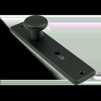 Dulimex Ami Knop type 160/40 vast kortschild 180/41 RH bontebaardsleutel 56 zwart - thumbnail