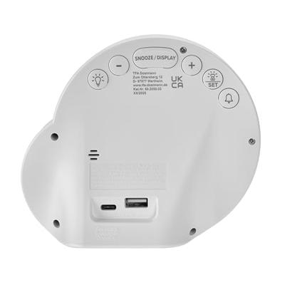 TFA Dostmann 60.2050.02 Wekker Kwarts Wit Alarmtijden 1 USB-aansluiting TFA Dostmann 60.2050.02 Wekker Kwarts Wit Alarmtijden 1 USB-aansluiting