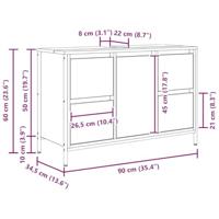 Wastafelkast met lades 90x34,5x60 cm gerookt eikenkleurig - thumbnail