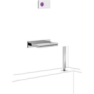 Badkraan Tres Shower Technology | Inbouw | Thermostaatkraan | Incl.Inbouwdeel | Waterval uitloop | 2-weg | Vierkant | Chroom