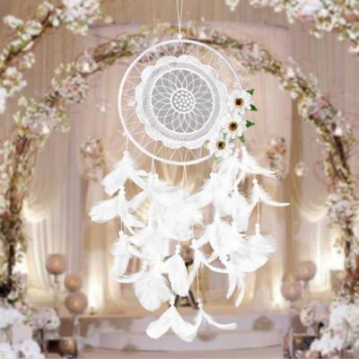 Puur witte bloem Dream Catcher Home Decoratie ambachten