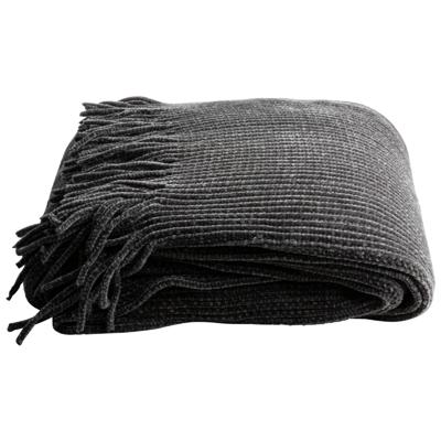 Gusta plaid chenille 152x127cm donkergrijs Gusta plaid chenille 152x127cm donkergrijs