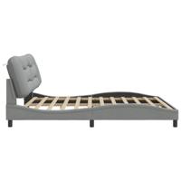 Bedframe met LED zonder matras "Hvar" stof 200x200 cm lichtgrijs - thumbnail