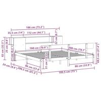 Bed met boekenkast zonder matras grenenhout wit 180x200 cm - thumbnail