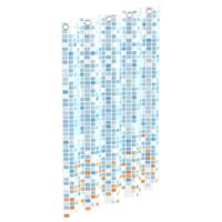 EISL douchegordijn met mozaïek 200x180x0,2 cm blauw en oranje - thumbnail
