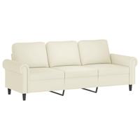 2-delige Loungeset met kussens fluweel crèmekleurig - thumbnail