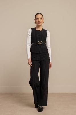 Lexie pinstripe trousers - black/off white - 13621