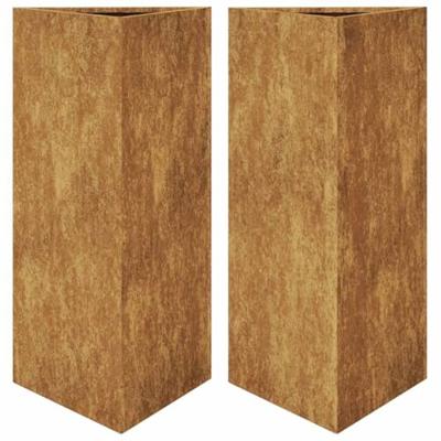 Plantenbakken 2 st driehoek 40x34,5x70 cm cortenstaal Plantenbakken 2 st driehoek 40x34,5x70 cm cortenstaal