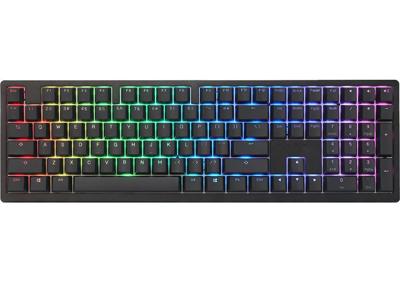 Ducky zero 6108 classic black, gaming toetsenbord (zwart/wit, us lay-out, cherry mx2a brown, rgb leds, double-shot pbt, hot swap, 2.4ghz | bluetooth | usb-c)