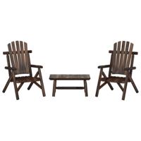 3-delige Loungeset massief vurenhout - thumbnail