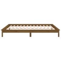 Bedframe LED massief hout honingbruin 140x200 cm - thumbnail