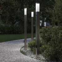 VidaXL Bolderverlichting met sensor en stopcontact 3 stuks 110 cm roestvrij staal ip44 - thumbnail