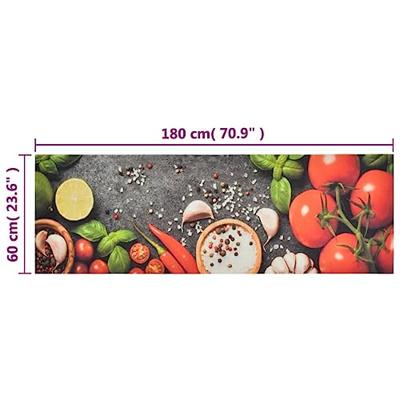 VidaXL Keukenmat wasbaar groenteprint 60x180 cm fluweel