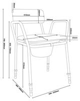 Toiletstoel in hoogte verstelbaar | Zithoogte 41 - 51 cm | Kleur: Bruin | Po stoel | Zachte zitting en rugleuning - thumbnail