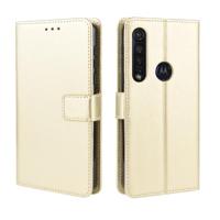 Voor Motorola One macro retro Crazy Horse textuur horizontale Flip lederen draagtas met houder & kaartsleuven & fotolijstjes (goud) - thumbnail