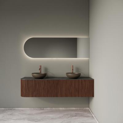 Badkamermeubelset Gliss Design Alluro 160 cm Rechts Walnut