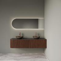 Badkamermeubelset Gliss Design Alluro 160 cm Rechts Walnut - thumbnail