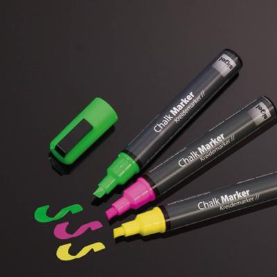 Sigel GL182 markeerstift 3 stuk(s) Groen, Roze, Geel Beitelvormige punt