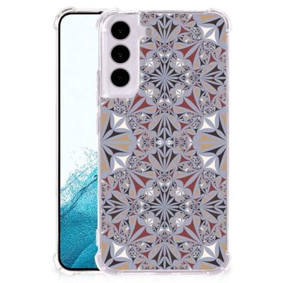 Samsung Galaxy S22 Anti-Shock Hoesje Flower Tiles Samsung Galaxy S22 Anti-Shock Hoesje Flower Tiles