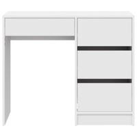 Bureau met lade met plank Wit 90 x 37,5 x 75 cm Bewerkt hout - thumbnail