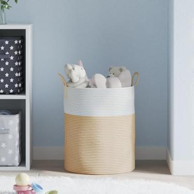 VidaXL Opbergmand ø 38x46 cm katoen beige en wit