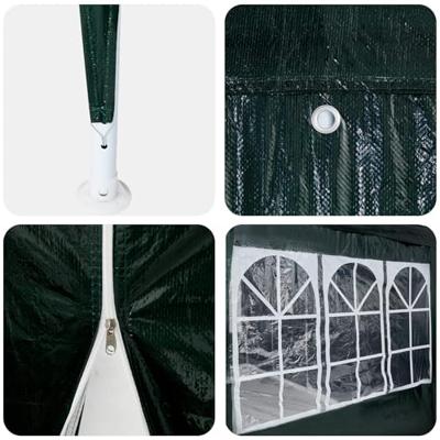 Partytent met 8 zijwanden groen 4x4 m PE Partytent met 8 zijwanden groen 4x4 m PE