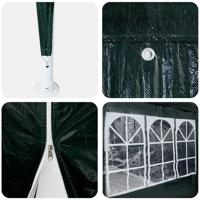 Partytent met 8 zijwanden groen 4x4 m PE - thumbnail
