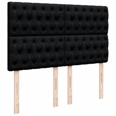 Boxspring met matras stof zwart 140x200 cm