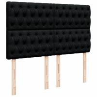 Boxspring met matras stof zwart 140x200 cm - thumbnail