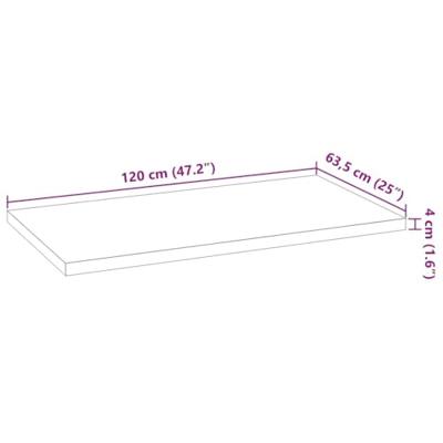 Keuken werkblad rechthoekig 120x63,5x4 cm massief eikenhout