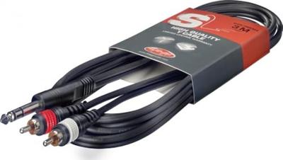 Stagg SYC3/PS2CM E 6.3 mm TRS jack - 2x RCA kabel 3 meter