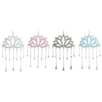 Ophangdecoratie Home ESPRIT Blauw Wit Grijs Roze Ijzer Orientaals Lotus Bloem (4 Stuks) - thumbnail