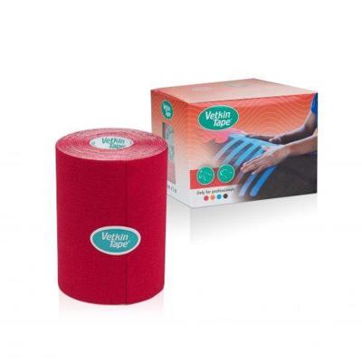VetkinTape® Kinesiologie Tape voor dieren - Rood (10cm x 5m) | 1 rol Kinesiotape voor paarden en honden | TÜV-gecertificeerd | Kinesiotapes met +25% meer kleefkracht | Voor professionals
