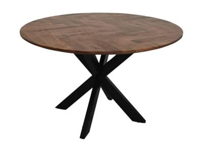 Eettafel Mozaik Verona rond - 140x140x76 - Naturel/zwart -