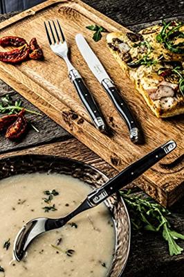 Laguiole Style de Vie Bestekset & Bestekbak - Premium Line - Zwart - 24 delig / 6 personen