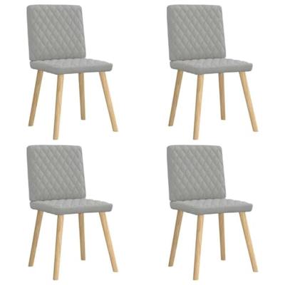 Eetkamerstoelen 4 st stof wolk grijs