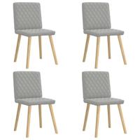 Eetkamerstoelen 4 st stof wolk grijs - thumbnail