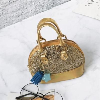 Schattig lederen schoudertas Messenger tas meisjes effen kleur mini zip kleine vierkante zak tote tas (goud)